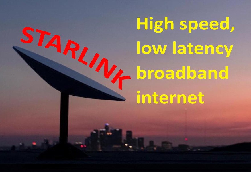 Starlink low latency satellite broadband Image of satellite dish